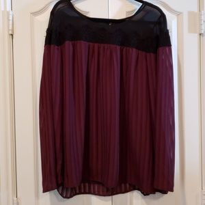 $10Sale!! Torrid, Black & Merlot Blouse, 2X